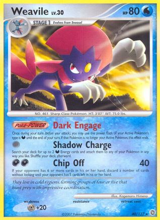 Weavile (40/132) [Diamond & Pearl: Secret Wonders] - Trinity Hobby