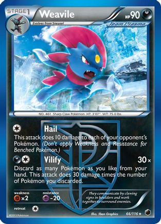 Weavile (66/116) [Black & White: Plasma Freeze] - Trinity Hobby