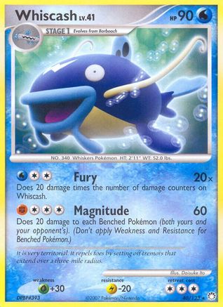 Whiscash (40/123) [Diamond & Pearl: Mysterious Treasures] - Trinity Hobby