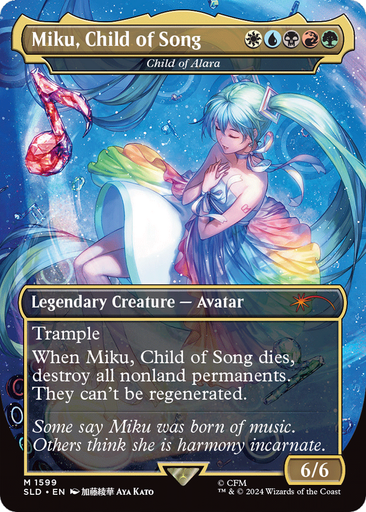 Child of Alara  [Foil]  (SLD-1599) - [Secret Lair Drop] / Miku, Child of Song (Borderless) - Trinity Hobby