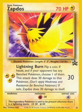 Zapdos (23) [Wizards of the Coast: Black Star Promos] - Trinity Hobby
