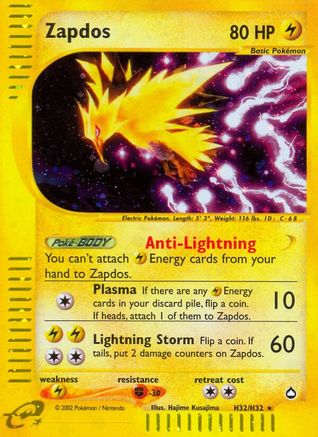 Zapdos (H32/H32) [Aquapolis] - Trinity Hobby