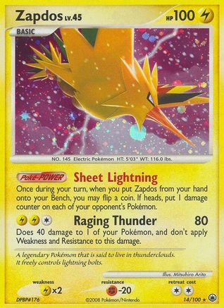 Zapdos (14/100) [Diamond & Pearl: Majestic Dawn] - Trinity Hobby