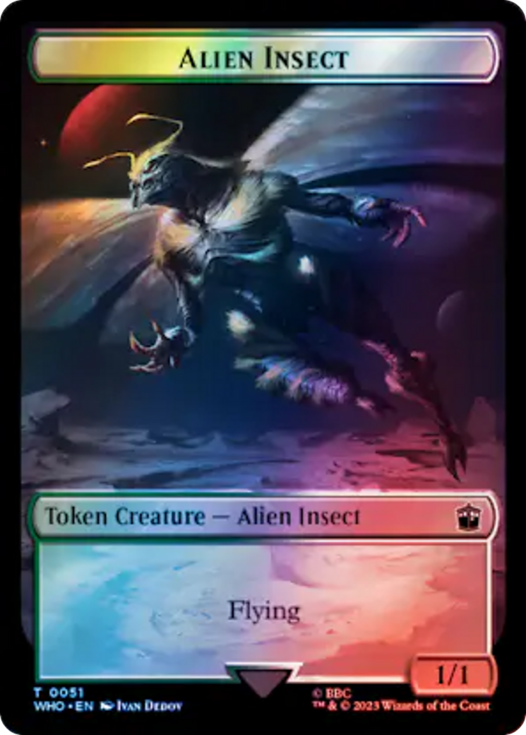 Dalek // Alien Insect Double-Sided Token (Surge Foil) [Doctor Who Tokens] - Trinity Hobby