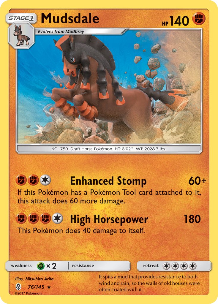 Mudsdale (76/145) (Prerelease Kit Exclusive) (Theme Deck Exclusive) [Sun & Moon: Guardians Rising] - Trinity Hobby
