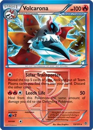 Volcarona (13/101) (Theme Deck Exclusive) [Black & White: Plasma Blast] - Trinity Hobby