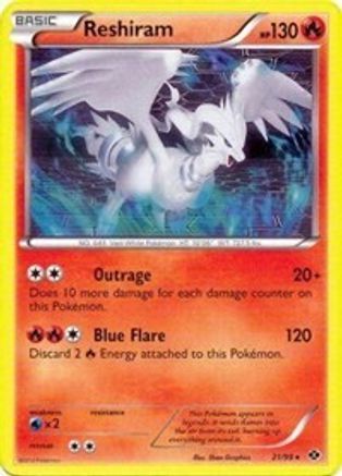 Reshiram (21/99) (Theme Deck Exclusive) [Black & White: Next Destinies] - Trinity Hobby