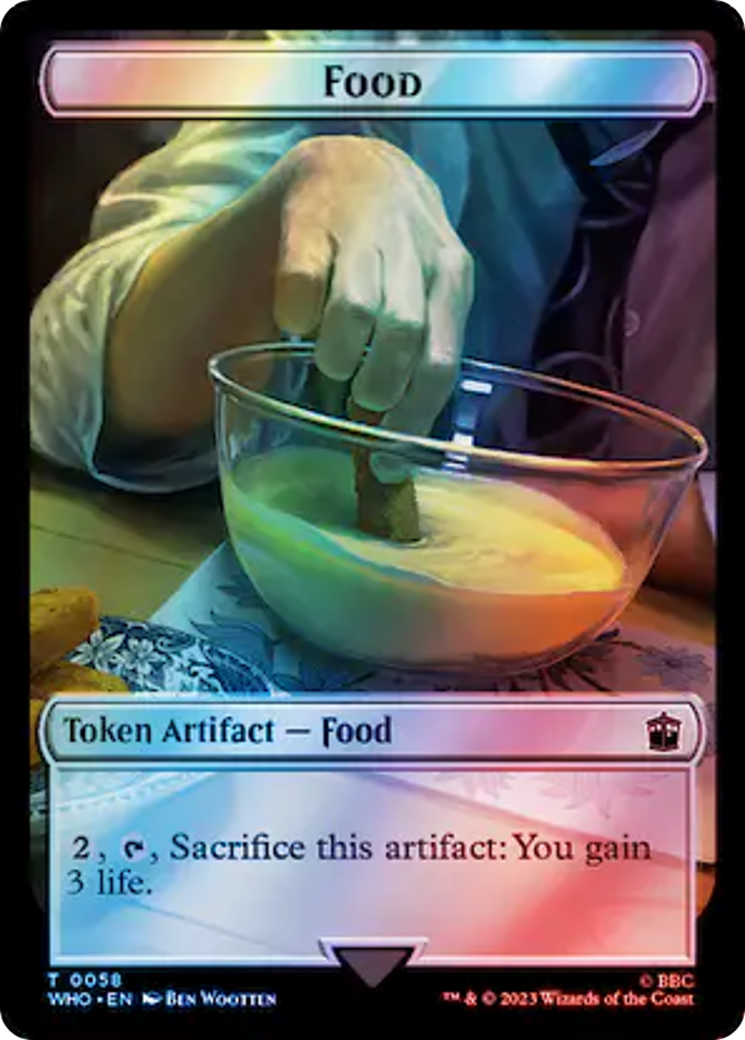 Alien Angel // Food (0058) Double-Sided Token (Surge Foil) [Doctor Who Tokens] - Trinity Hobby