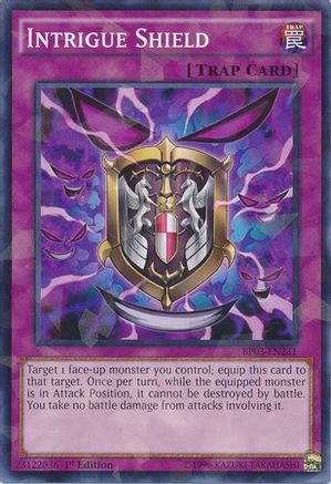 Intrigue Shield [BP03-EN231] Shatterfoil Rare - Trinity Hobby