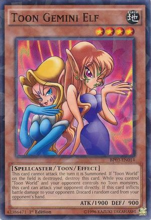 Toon Gemini Elf [BP03-EN014] Shatterfoil Rare - Trinity Hobby