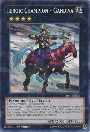 Heroic Champion - Gandiva [BP03-EN124] Shatterfoil Rare - Trinity Hobby