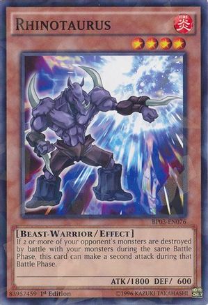 Rhinotaurus [BP03-EN076] Shatterfoil Rare - Trinity Hobby