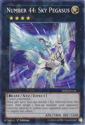 Number 44: Sky Pegasus [BP03-EN130] Shatterfoil Rare - Trinity Hobby