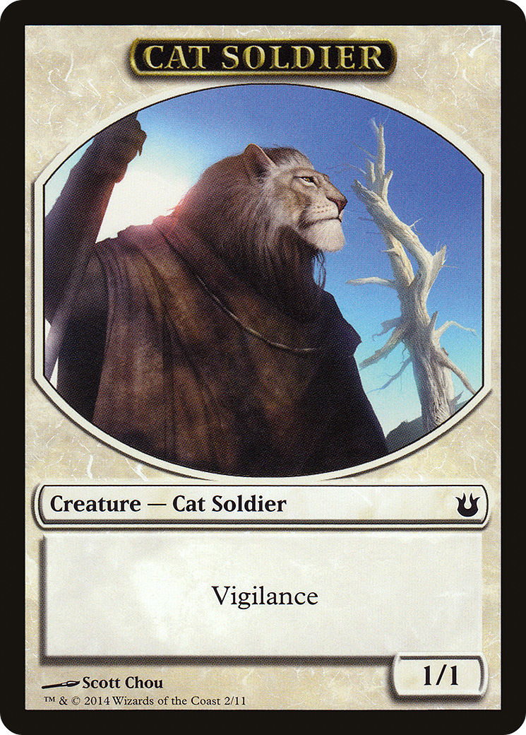 Cat Soldier Token [Born of the Gods Tokens] - Trinity Hobby