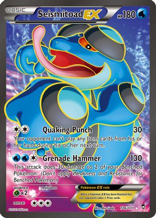 Seismitoad EX (106/111) [XY: Furious Fists] - Trinity Hobby