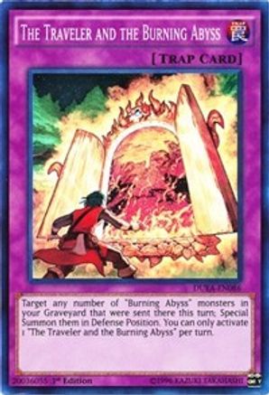 The Traveler and the Burning Abyss [DUEA-EN086] Super Rare - Trinity Hobby
