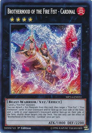 Brotherhood of the Fire Fist - Cardinal [MP14-EN031] Secret Rare - Trinity Hobby