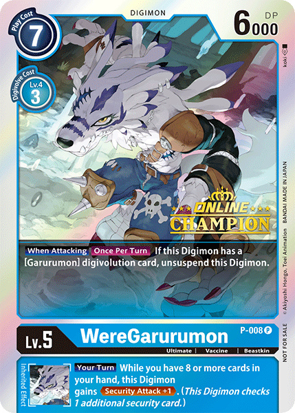WereGarurumon [P-008] (Online Regional - Champion) [Promotional Cards] - Trinity Hobby