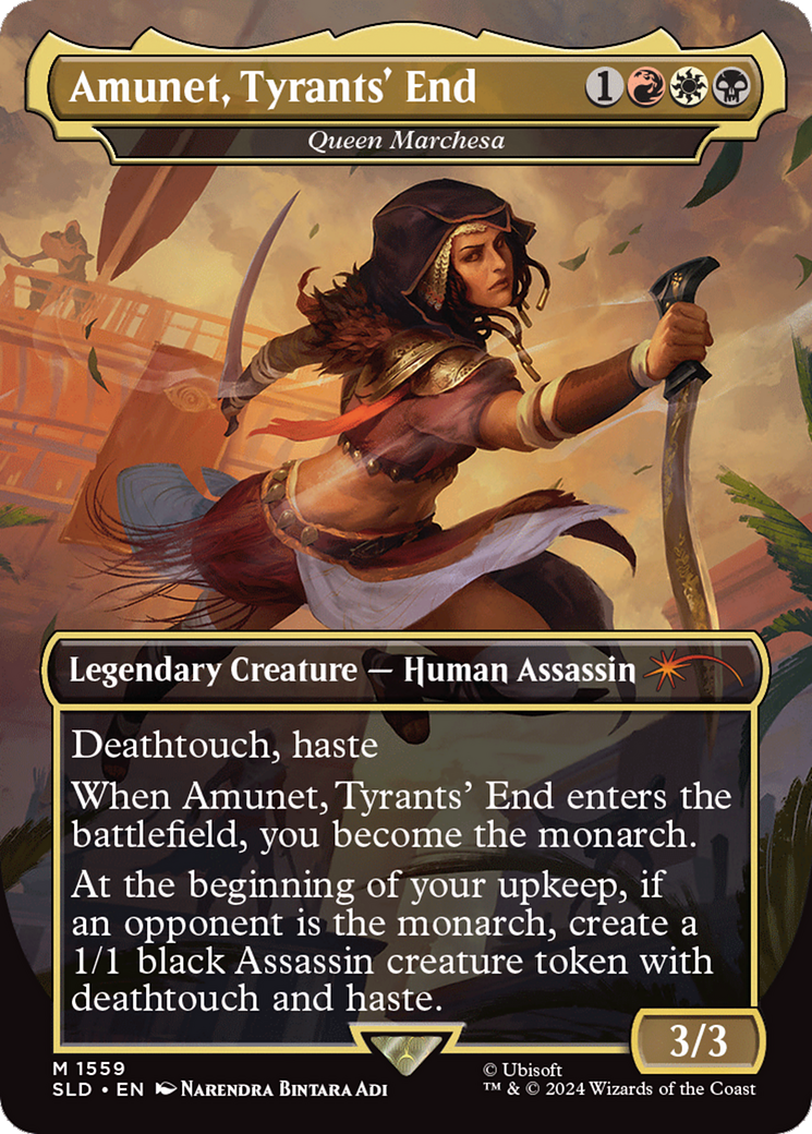 Queen Marchesa  [Foil]  (SLD-1559) - [Secret Lair Drop] / Amunet, Tyrants' End (Borderless) - Trinity Hobby