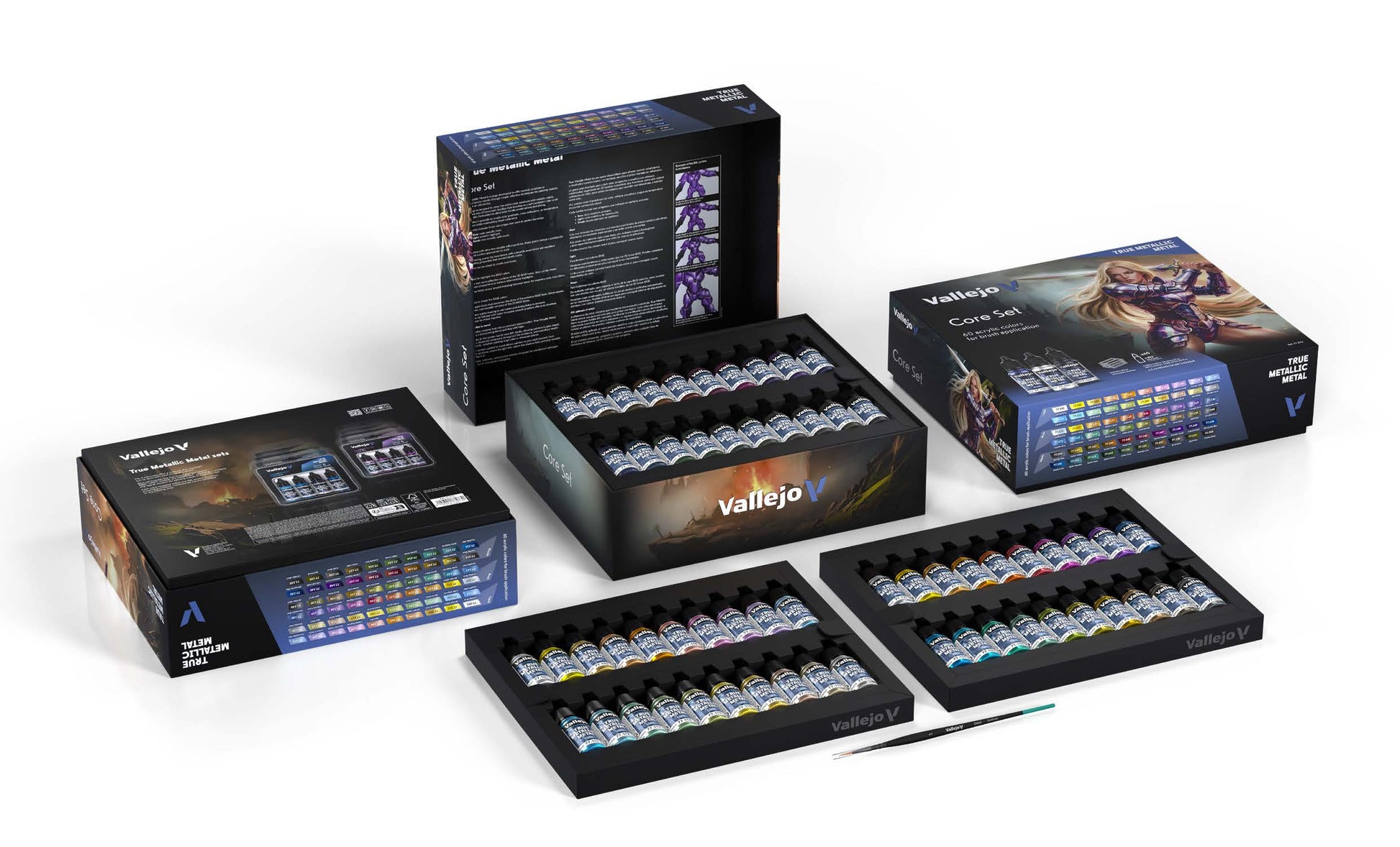 Vallejo True Metallic Metal – Core Set (60 Brush-On Colours) - Trinity Hobby