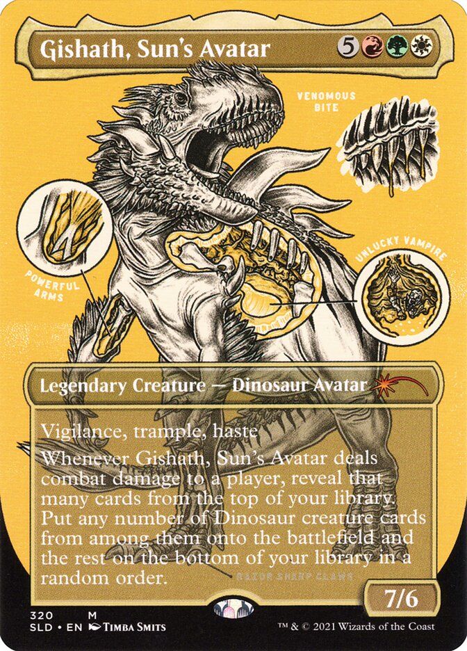 Gishath, Sun's Avatar (Borderless Foil Etched) [Secret Lair Drop Series] - Trinity Hobby