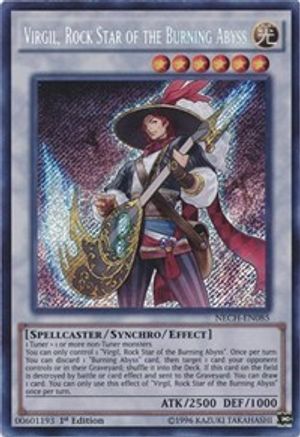 Virgil, Rock Star of the Burning Abyss [NECH-EN085] Secret Rare - Trinity Hobby