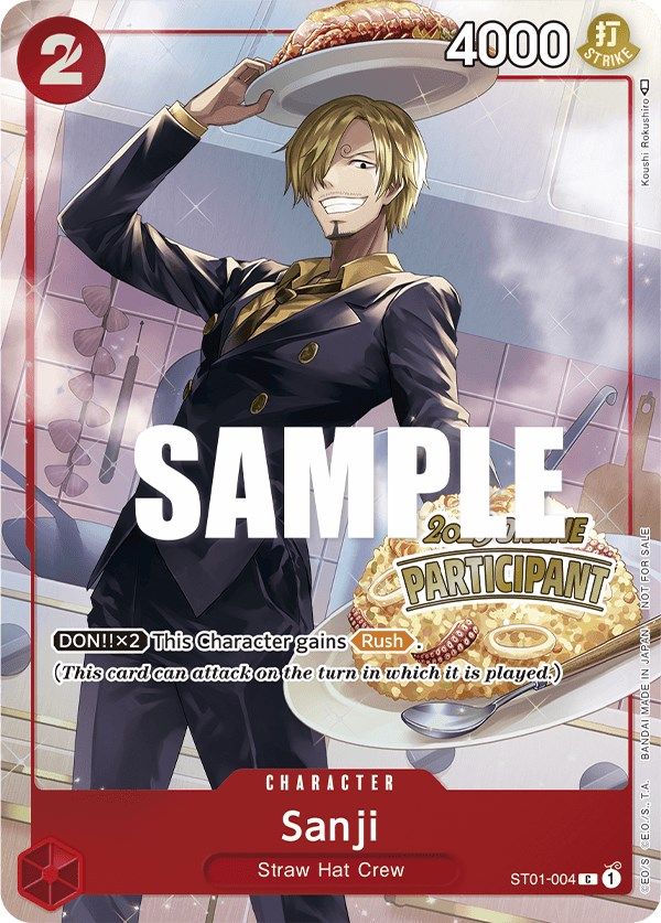 Sanji (Online Regional 2023) [Participant] (ST01-004) - [One Piece Promotion Cards] Foil - Trinity Hobby