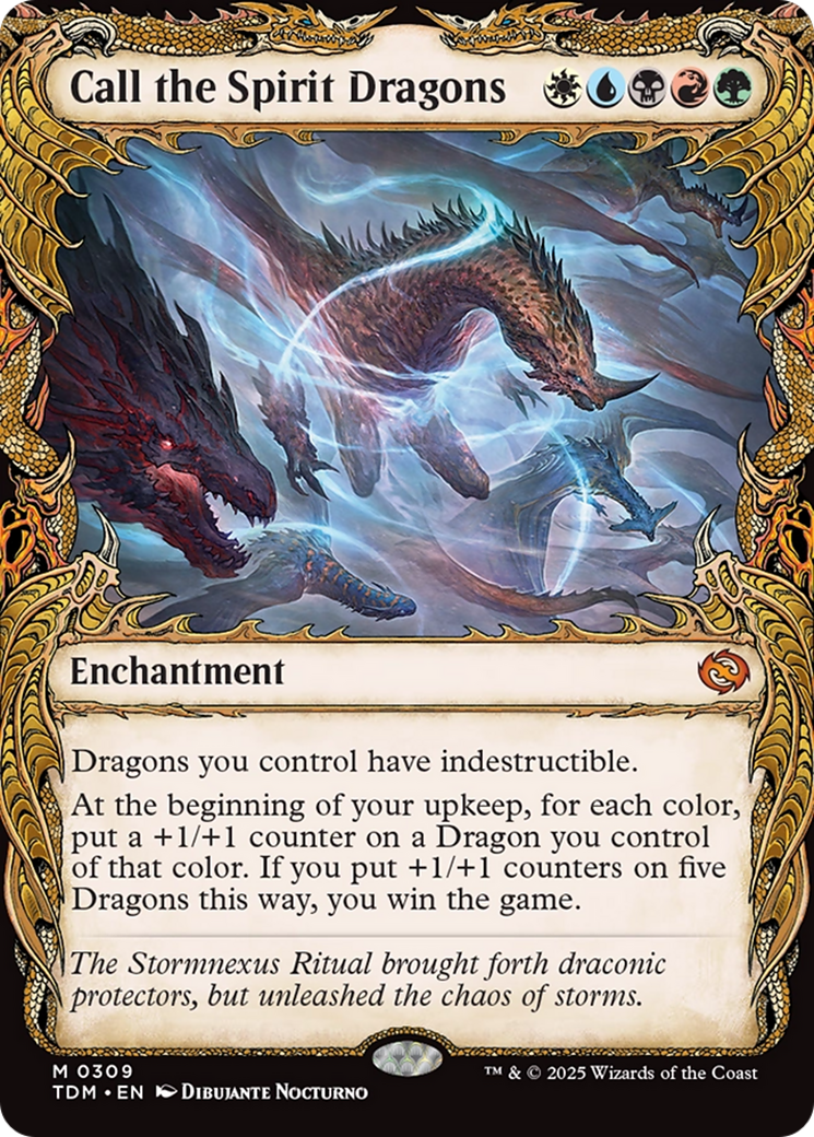 Call the Spirit Dragons  (TDM-309) - [Tarkir: Dragonstorm]: (Showcase, enchantment) - Trinity Hobby