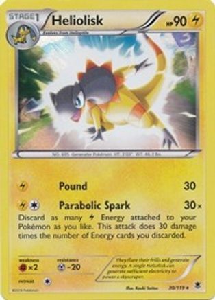 Heliolisk (30/119) (Theme Deck Exclusive) [XY: Phantom Forces] - Trinity Hobby