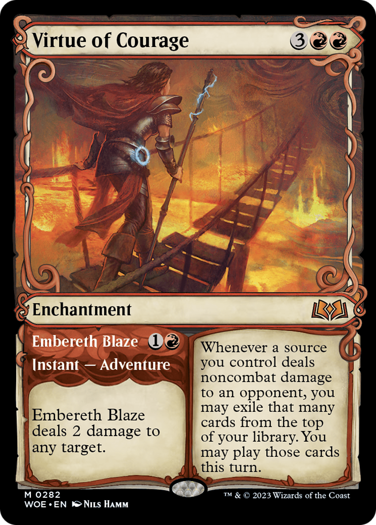 Virtue of Courage // Embereth Blaze (Showcase) [Wilds of Eldraine] - Trinity Hobby