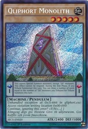 Qliphort Monolith [SECE-EN020] Secret Rare - Trinity Hobby