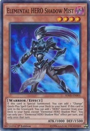 Elemental Hero Shadow Mist [SDHS-EN001] Super Rare - Trinity Hobby