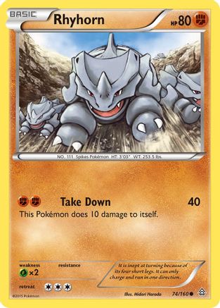 Rhyhorn (74/160) [XY: Primal Clash] - Trinity Hobby
