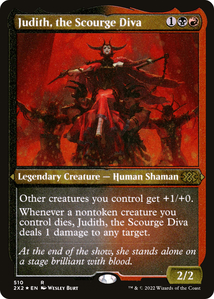Judith, the Scourge Diva (Foil Etched)  [Foil]  (2X2-510) - [Double Masters 2022] - Trinity Hobby