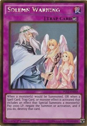 Solemn Warning [PGL2-EN068] Gold Rare - Trinity Hobby