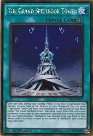 The Grand Spellbook Tower [PGL2-EN057] Gold Rare - Trinity Hobby