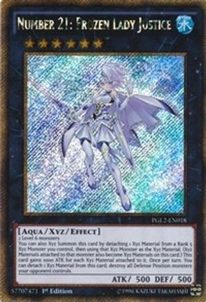 Number 21: Frozen Lady Justice [PGL2-EN018] Gold Secret Rare - Trinity Hobby