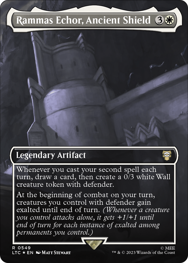Rammas Echor, Ancient Shield (Borderless) (Surge Foil) [The Lord of the Rings: Tales of Middle-Earth Commander] - Trinity Hobby