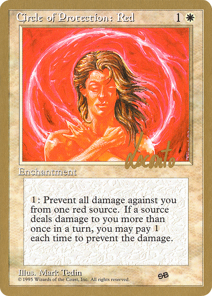 Circle of Protection: Red (Michael Loconto) (SB) (4ED) [Pro Tour Collector Set] - Trinity Hobby