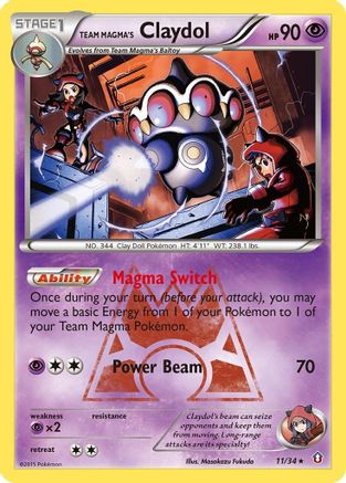 Team Magma's Claydol (11/34) [XY: Double Crisis] - Trinity Hobby