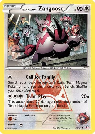 Team Magma's Zangoose (22/34) [XY: Double Crisis] - Trinity Hobby