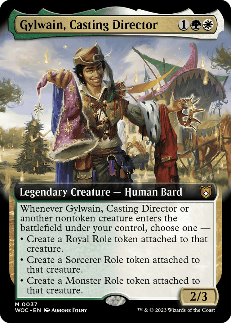 Gylwain, Casting Director (Extended Art) [Wilds of Eldraine Commander] - Trinity Hobby