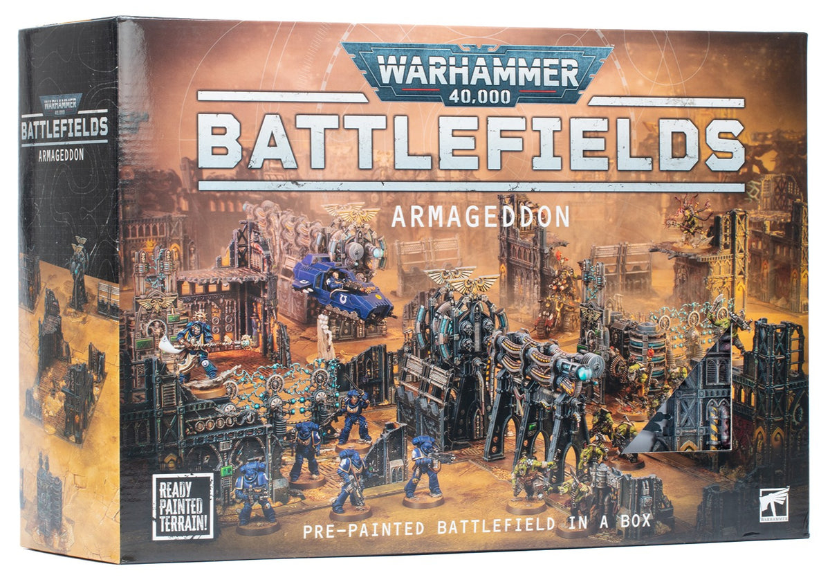 Warhammer 40k Battlefields: Armageddon miniature by Games Workshop, detailed terrain pieces for tabletop gaming.