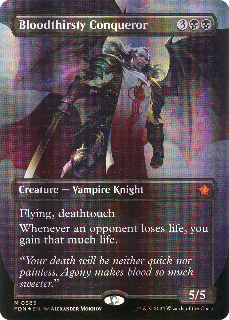 Bloodthirsty Conqueror (Borderless) (Mana Foil) [Foundations] - Trinity Hobby