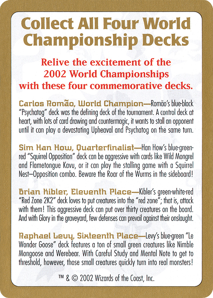 2002 World Championships Ad [World Championship Decks 2002] - Trinity Hobby