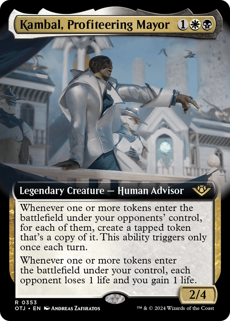 Kambal, Profiteering Mayor (Extended Art) [Outlaws of Thunder Junction] - Trinity Hobby