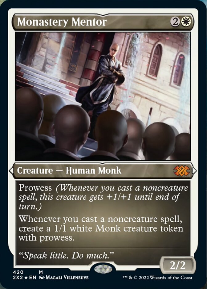 Monastery Mentor (Foil Etched) [Double Masters 2022] - Trinity Hobby