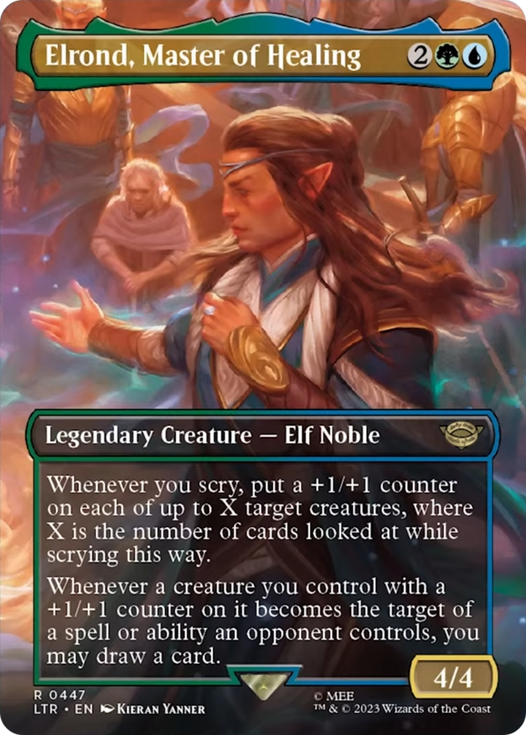 Elrond, Master of Healing (Borderless Alternate Art) [The Lord of the Rings: Tales of Middle-Earth] - Trinity Hobby
