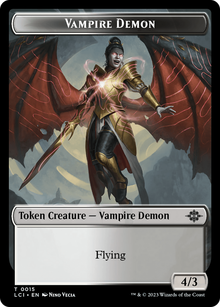Fungus Dinosaur // Vampire Demon Double-Sided Token [The Lost Caverns of Ixalan Tokens] - Trinity Hobby
