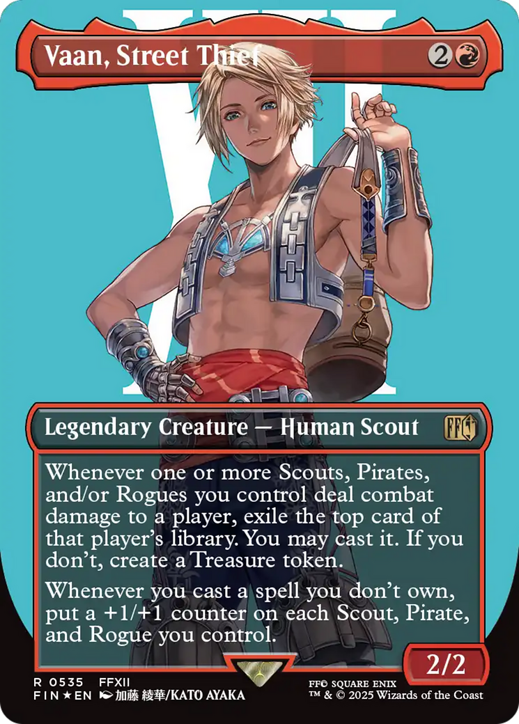 Vaan, Street Thief (Borderless) (Surge Foil)  [Foil]  (FIN-535) - [FINAL FANTASY] (Borderless)